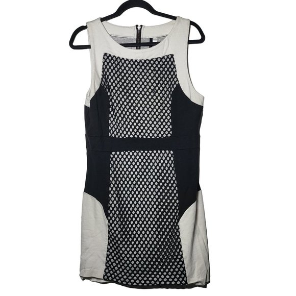 Kensie Womens Mesh Colorblock Black and White Sleeveless Dress Size Large Summer - Picture 1 of 10